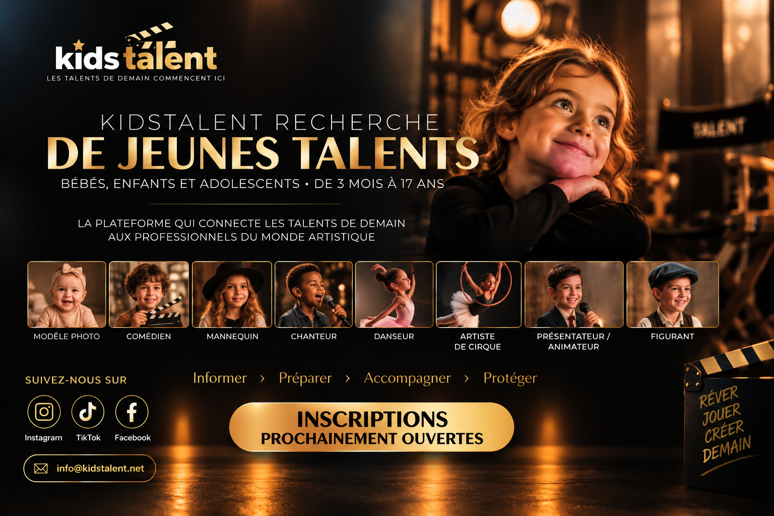 KIDSTALENT recherche de jeunes talents de 3 mois à 17 ans